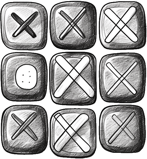 hand-down Tic-Tac-Toe logo